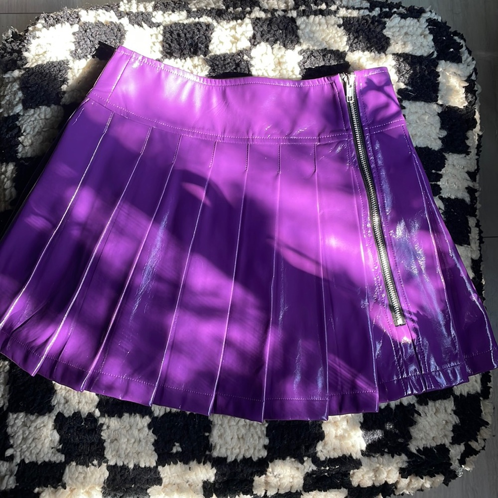 Wildcat purple pleated skirt with side zipper womens small